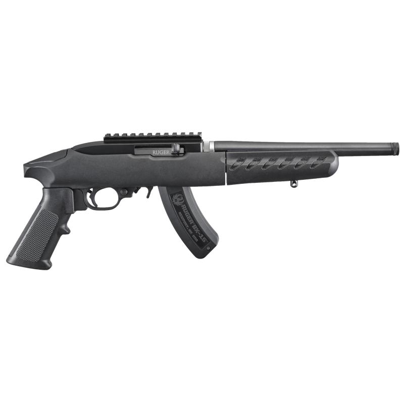 22 Charger Takedown .22 Long Rifle 10 Inch Threaded Barrel (1/2-28) Matte Black Finish Picatinny Rail A2-Style Pistol Grip Black Polymer Stock 15 Round