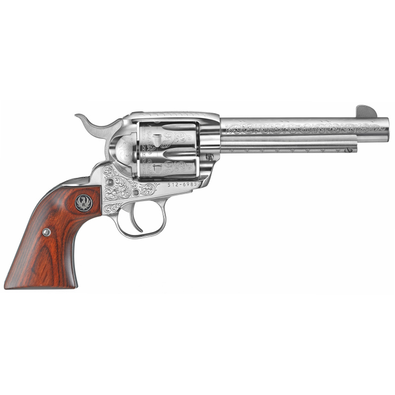Vaquero, Revolver, Single Action, 45 Long Colt, 5.5" Barrel, Stainless Steel Frame, Silver Color, Hardwood Grips, 6Rd 05157