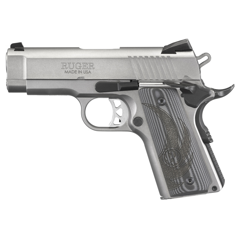 SR1911, Centerfire Pistol, 1911 Officer, 45ACP, 3.6" Barrel, Stainless Slide & Frame, 7Rd, Thumb Safety, Drift Adjustable Novak 3 Dot Sights, 2 Magazines, G10 Grips 06762