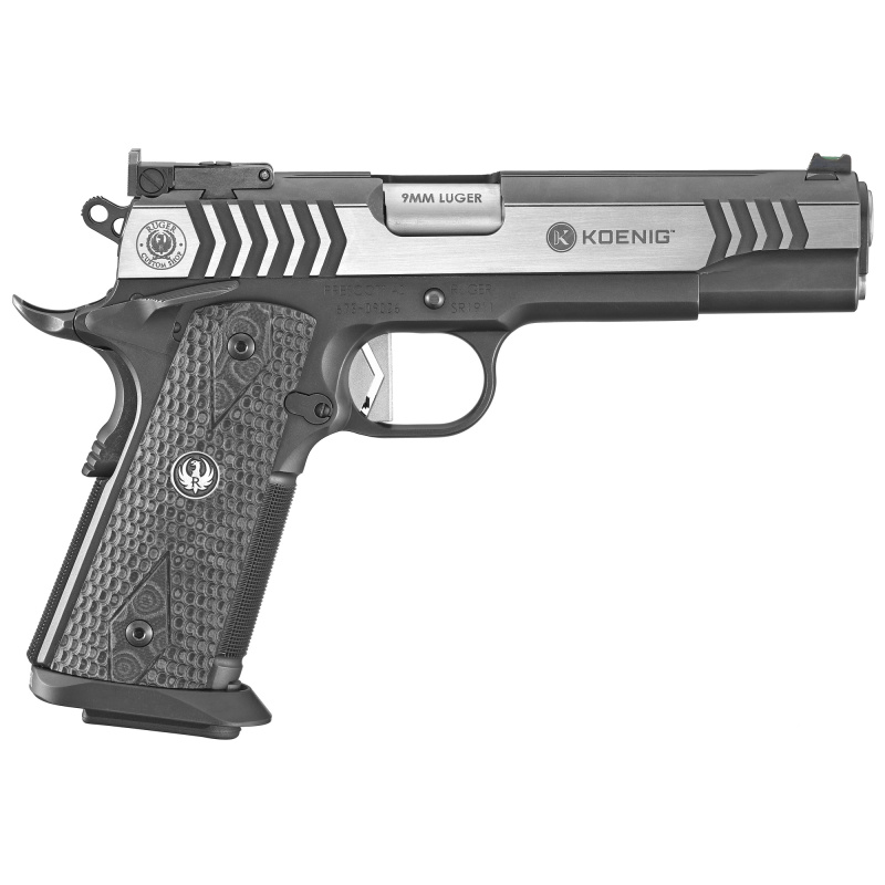SR1911 Competition, TALO, Semi-automatic, Single Action, 9MM, 5", Stainless, Black, G10, 10Rd, Manual Safety, Adjustable Rear Sight & Fiber Optic Front 06766