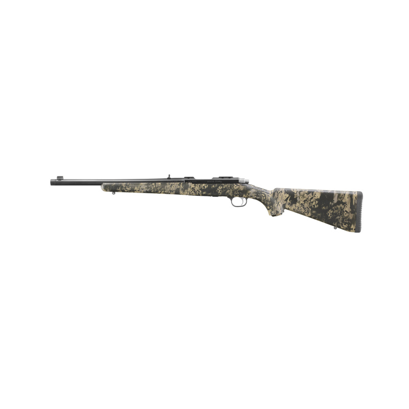 77/44, Bolt-Action Rifle, 44 Magnum, 16.6" Threaded Barrel, 5/8x24 Thread Pitch, Black, Kryptek Obskura Nox Camo Synthetic Stock, Adjustable Rear Sight/Gold Bead Front Sight, 4 Rounds, 1 Magazine 07427
