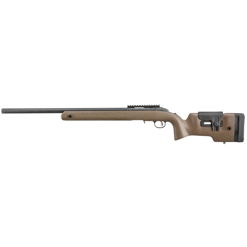 American Rimfire Long-Range Target, Bolt Action, 22LR, 22" Black Threaded Bull Barrel, 1/2X28 Threads, Speckled Black/Brown Target Stock, 10Rd 8378