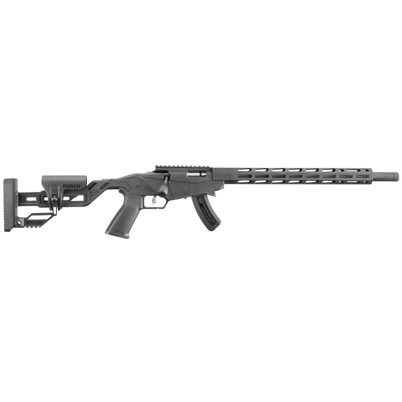 Precision Rimfire |.22 Long Rifle 18 Inch Threaded Barrel M-LOK Handguard Anodized Black Finish Chassis/Quick-Fit Precision Adjustable Stock 15 Round