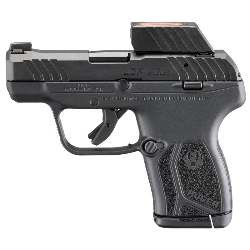 LCP MAX, Double Action Only, Semi-automatic, Polymer Frame Pistol, Compact, 380 ACP, 2.8" Barrel, Nitride Finish, Black, Tritium Front Sight with White Outline and Drift Adjustable Rear Sight, ReadyDot Micro Reflex, 10 Rounds, 1 Magazine, Includes Soft P