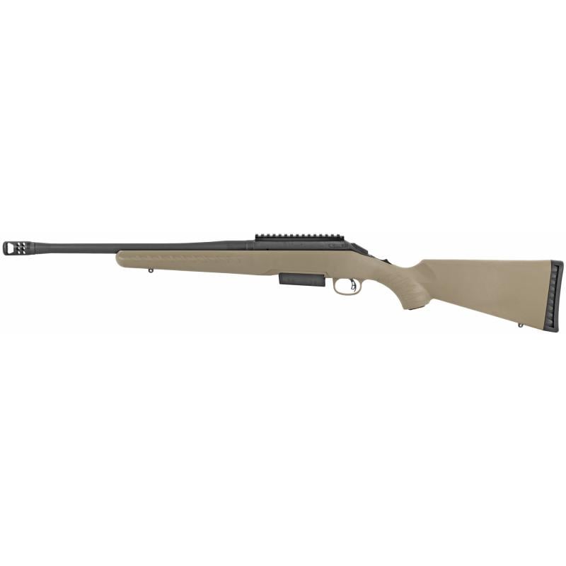 American Ranch, Bolt Action Rifle, 450 BUSHMASTER, 16.1" Threaded Barrel, 1:16 Right Hand Twist, Matte Black Finish, Alloy Steel, Flat Dark Earth Synthetic Stock, 3 Rounds 16950