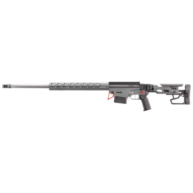 Precision Rifle, Custom Shop, Bolt Action Rifle, 6MM GT, 26" Heavy Contour Barrel, Threaded 5/8X24, APA Muzzle Brake, Cerakote Finish, Black and Stealth Gray, Magpul MOE-K2+ Grip, Adjustable Trigger, M-LOK Handguard, Folding Adjustable Stock, 10 Rounds,