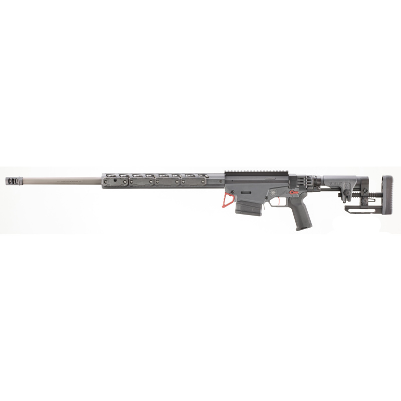 Custom Shop Ruger Precision, Bolt-Action Rifle, 6MM Creedmoor, 26" Cold Hammer-Forged Custom Heavy Contour Barrel, Threaded 5/8-24, APA Muzzle Brake, Type 3 Hardcoat Anodized/Cerakote Finish, Gray, TriggerTech Trigger, Ruger Precision Rifle Short-Action