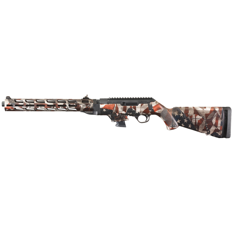 PC Carbine, Semi-automatic Rifle, 9MM, 16", American Flag Cerakote Finish, Fixed Stock, 1 Mag, 10Rd, MLOK Handguard 19127