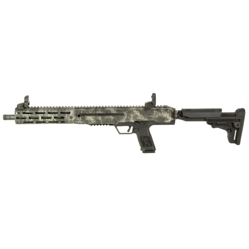 LC Carbine, Frazzled, TALO Exclusive, Semi-automatic Rifle, 45 ACP, 16.25" Barrel, Threaded .578X28, Ruger Radial Port Muzzle Brake, Anodized Finish, Frazzled Silver, M-LOK Handguard, Magpul MOE SL Stock, Front/Rear Ruger Rapid Deploy Sights, 13 Rounds,