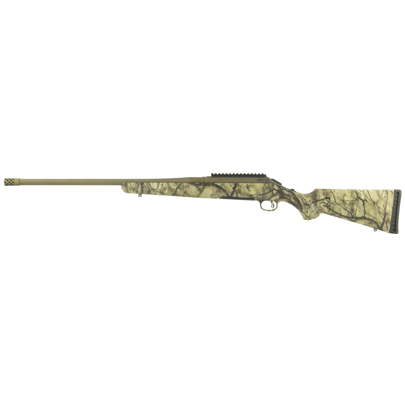 American Bolt-Action, 30-06 Springfield, 22" Barrel w/Muzzle Brake, Cerakote Bronze Finish, Go Wild Camo Synthetic Stock, Scope Base, 4Rd 26927