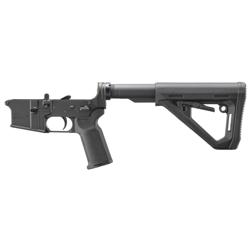 AR Lower, Complete Lower Receiver, Multi Caliber, Anodized Finish, Black, Magpul MOE-K2 Grip and DT Carbine Stock, Ruger Elite 452 Trigger 28501