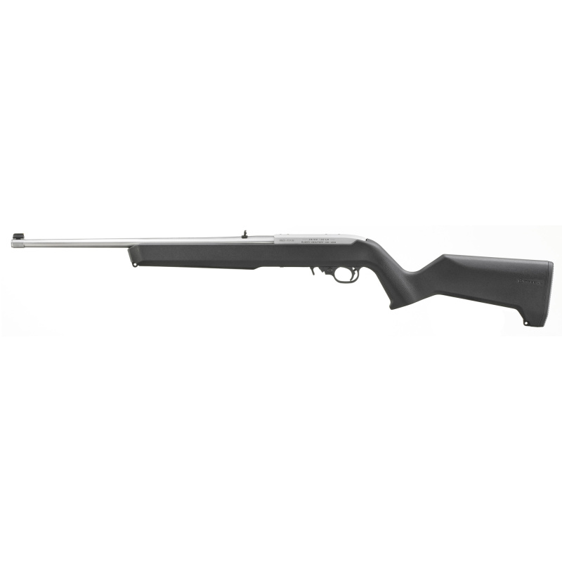 10/22, Semi-automatic Rifle, 22 LR, 18.5" Cold Hammer Forged Barrel, Satin Finish, Silver, Black Magpul MOE X-22 Stock, Adjustable Rear Sight, Gold Bead Front Sight, 10 Rounds, 1 Magazine 31224