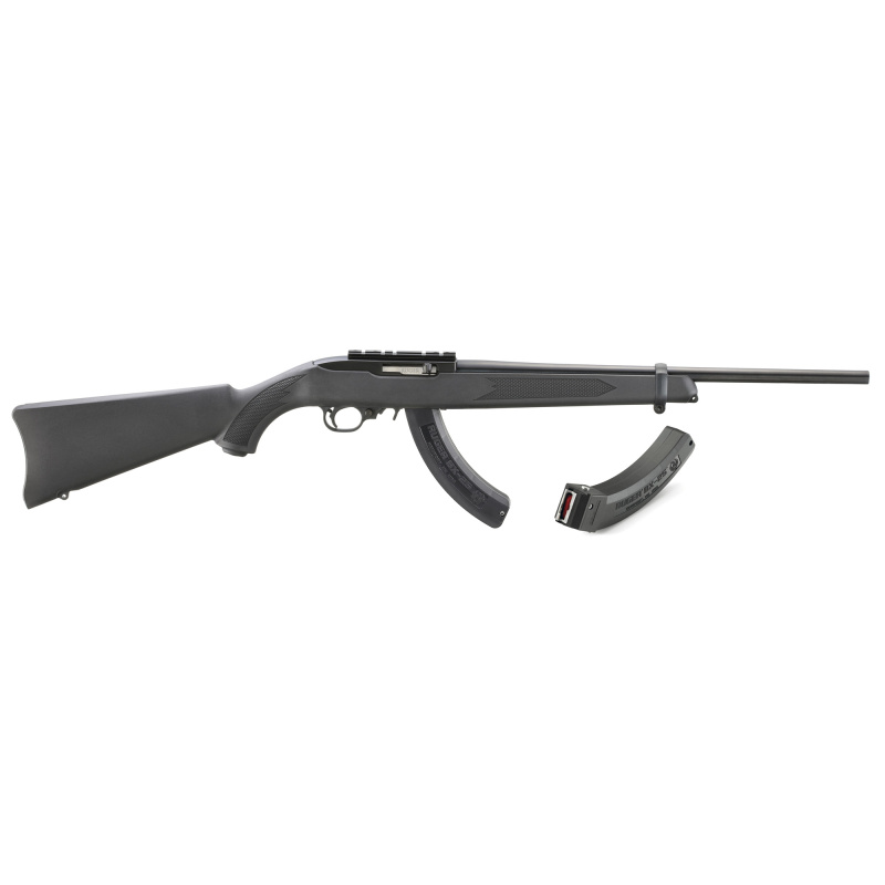 10/22 Carbine, Semi-automatic Rifle, 22 LR, 18.5" Barrel, Satin Finish, Black, Manual Safety, Scope Base Adaptor, Synthetic Stock, 25 Rounds, 2 Magazines 31241