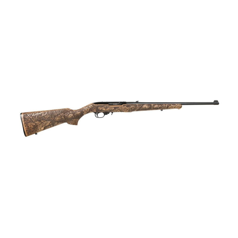 10/22 Carbine, TALO, Semi-automatic, Rifle, 22 LR, 18.5" Barrel, Black Satin, Altamont Walnut Stock, Whitetail Engraving, Gold Bead Front and Adjustable Rear Sights, 10 Rounds 31245