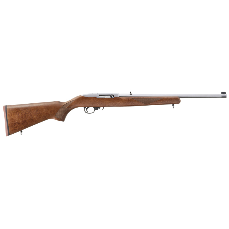 10/22 Sporter, 75th Anniversary, Semi-Automatic Rifle, 22 LR, 18.5" Barrel, Clear Satin Finish, Alloy Steel, American Walnut Stock, Adjustable Rear & Gold Bead Front Sight, 10 Rounds, 1 Magazine 31275