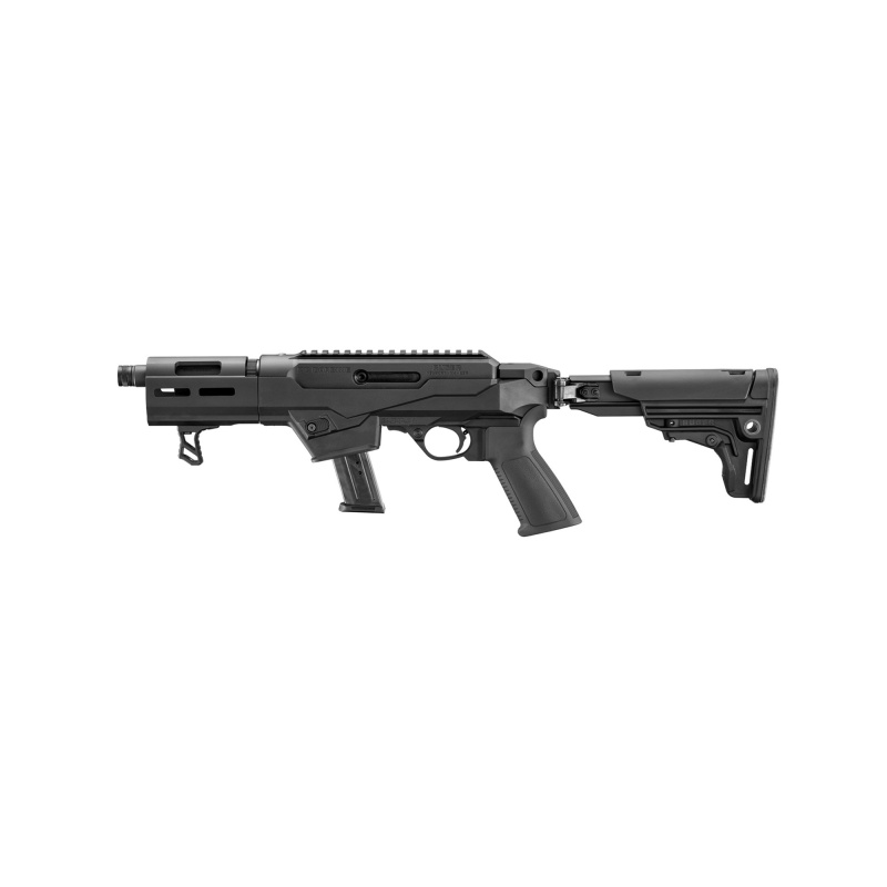 PC Carbine SBR, Semi-automatic, Short Barreled Rifle, 9MM, 6.5" Cold Hammer-Forged Barrel, 1/2X28 Thread Pitch, Anodized Finish, Black, M-LOK Handguard, Pistol Grip, Folding Adjustable Stock, 17 Rounds, 1 Magazine, 26" OAL 39102