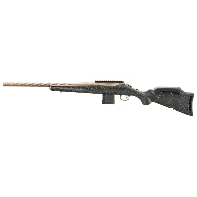 American Generation II Prairie, Bolt Action Rifle, 223 Remington, 20" Threaded Barrel, 1/2x28" Thread Pitch, 1:8 Twist, Cerakote Finish, Bronze, Black Splatter Synthetic Stock, Manual Safety, Picatinny Rail, 10 Rounds, 1 Magazine 46974