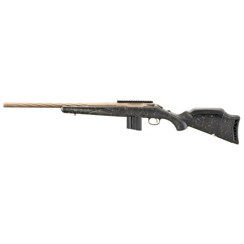 American Generation II Prairie, Bolt Action Rifle, 22ARC, 20" Threaded Barrel, 1/2x28" Thread Pitch, 1:7 Twist, Cerakote Finish, Bronze, Black Splatter Synthetic Stock, Manual Safety, Picatinny Rail, 10 Rounds, 1 Magazine 46998