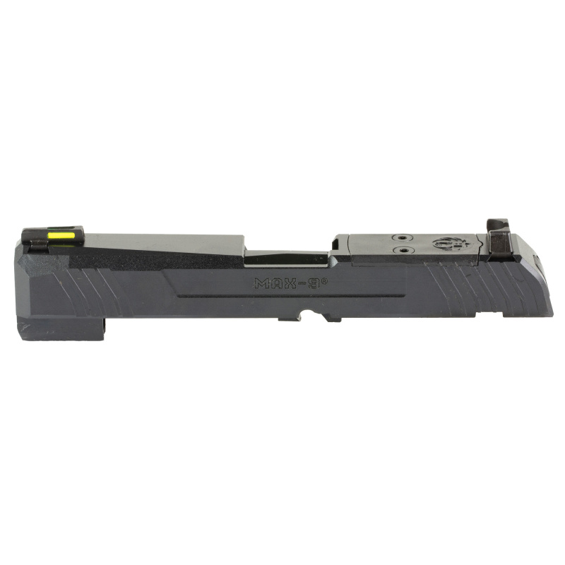 MAX-9 Long Slide Assembly, Complete Slide, Includes Sights, 4" Barrel, Extractor, and Other Slide Components, Compatible with Ruger MAX-9, Optic Ready, Oxide Finish, Black 90750