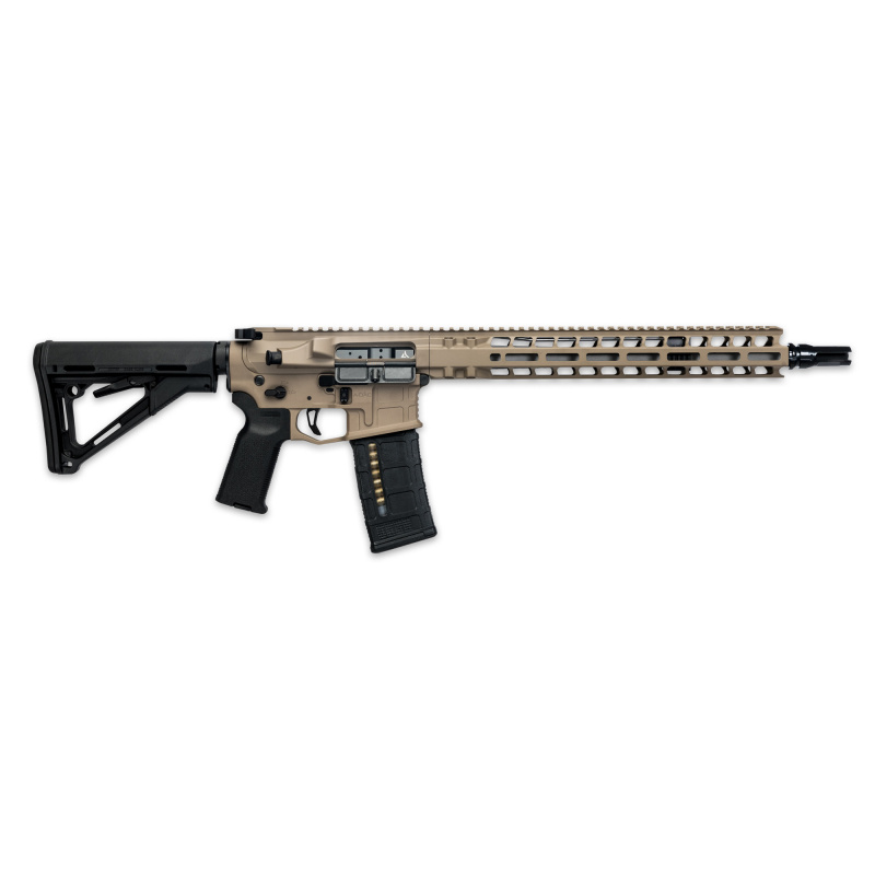 Model 1, Semi-automatic Rifle, AR, 223 Wylde, 14.5" Barrel Pinned Dead Air Flash Hider (16" OAL), Mid Length Gas System, Cerakote Finish, Flat Dark Earth, 14" Free Float M-LOK Handguard, Magpul Moe Stock, Magpul MOE Grip, Radian Raptor SD Ambidextrous Ch