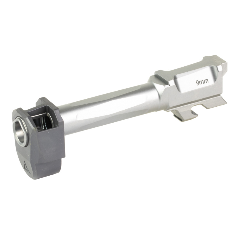 RAMJET Fluted Barrel with AFTERBURNER Muzzle Brake, 9MM, Radianite Finish, Black/Gray, INTRA-LOK Mounting System, Fits Glock 43 R0869
