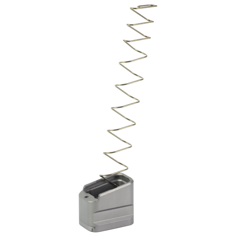 +5/+4 Magazine Extension, Aluminum, Anodized Finish, Gray, Fits Glock 19/23 G19-ME-5-GREY