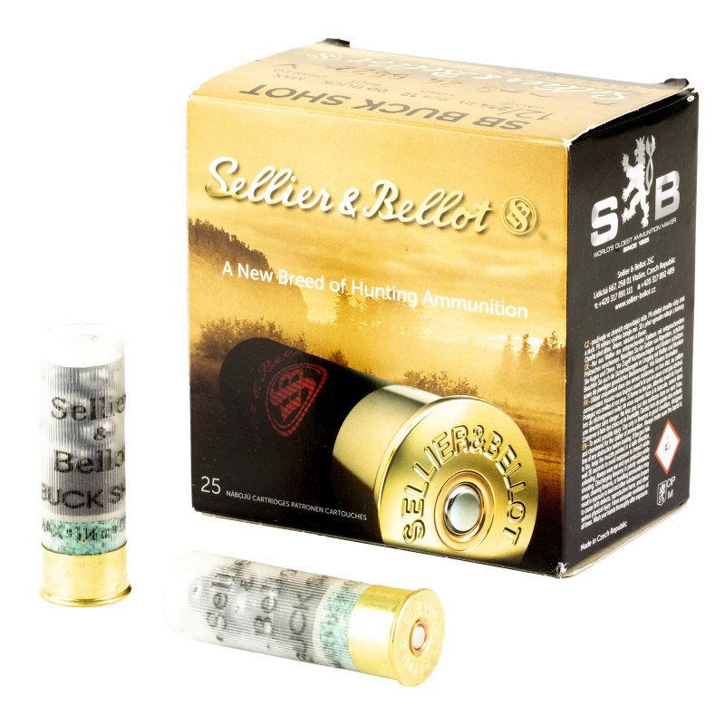Shotshell, 12 Gauge, 2.75", 00 Buck, 12 Pellets SB12BSC