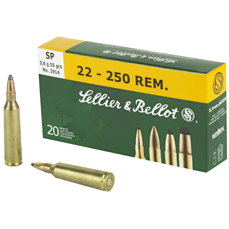 Rifle Ammunition .22-250 Remington 55 Grain Soft Point
