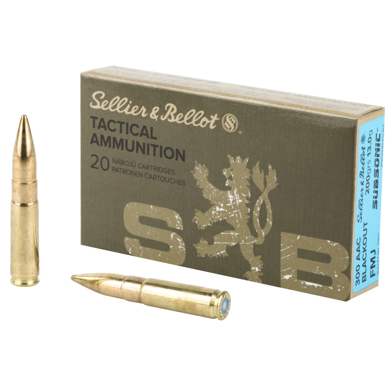 Rifle, 300 Blackout, 200 Grain, Full Metal Jacket, Subsonic, 20 Round Box SB300BLKSUBA