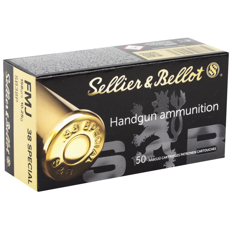Pistol, 38 Special, 158 Grain, Full Metal Jacket, 1000 Round Case SB38P