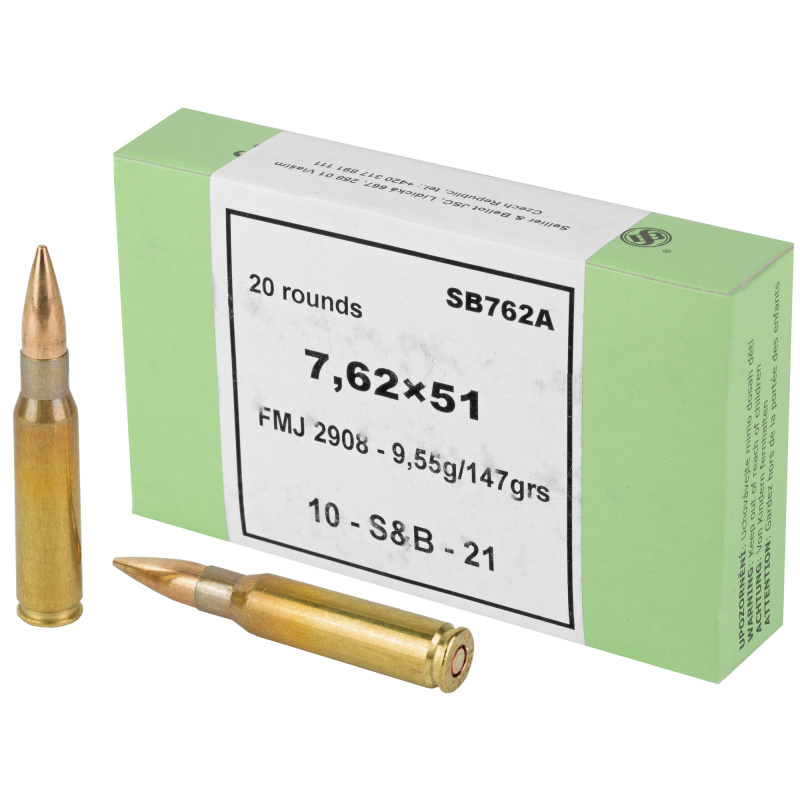 Rifle, 762NATO, 147 Grain, Full Metal Jacket, 20 Round Box SB762A