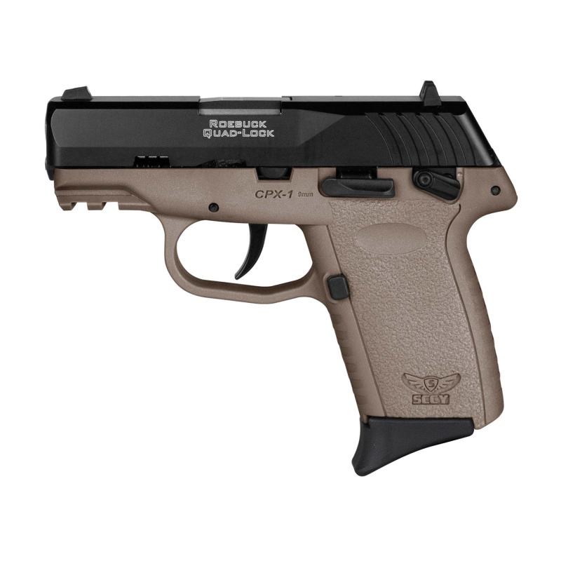 CPX-1 Gen 3, Double Action Only, Semi-automatic, Polymer Frame Pistol, Compact, 9MM, 3.1" Barrel, Matte Finish, Black Slide, Dark Earth Frame, Ambidextrous Safety, 3 Dot Sights, 10 Rounds, 2 Magazine CPX-1CBDEG3