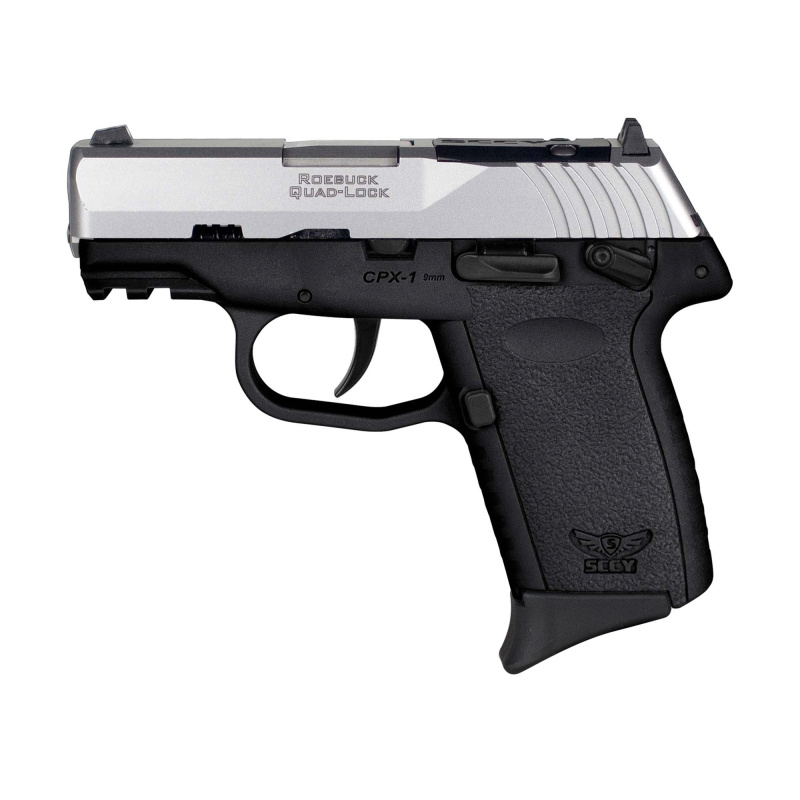 CPX-1 Gen 3, Semi-automatic Pistol, Double Action Only, Compact Polymer Frame, 9MM, 3.1" Barrel, Matte Finish, Natural Stainless Slide, Black Frame, Ambidextrous Safety, 3 Dot Sights, Optics Ready, 10 Rounds, 2 Magazines CPX-1TTBKRDRG3