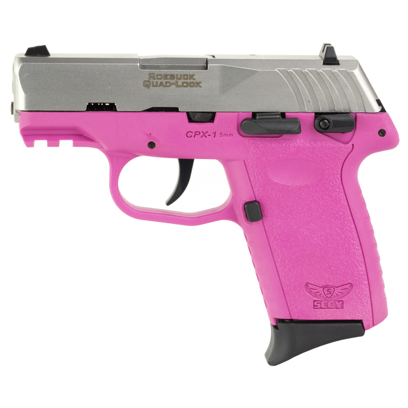 CPX-1 Gen 3, Double Action Only, Semi-automatic, Polymer Frame Pistol, Compact, 9MM, 3.1" Barrel, Matte Finish, Natural Stainless Slide, Pink Frame, Ambidextrous Safety, 3 Dot Sights, 10 Rounds, 2 Magazine CPX-1TTPKG3