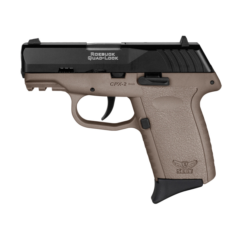 CPX-2 Gen 3, Double Action Only, Semi-automatic, Polymer Frame Pistol, Compact, 9MM, 3.1" Barrel, Matte Finish, Black Slide, Dark Earth Frame, Ambidextrous Safety, 3 Dot Sights, 10 Rounds, 2 Magazine CPX-2CBDEG3