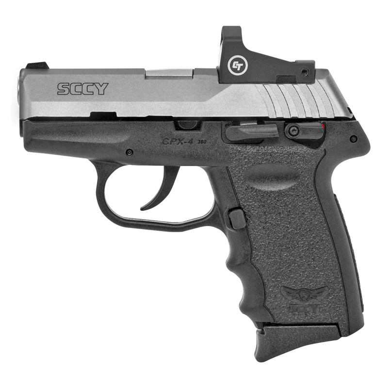 CPX-4, Double Action Only, Compact, 380 ACP, 3" Barrel, Polymer Frame, Duo-Tone Finishr, Red Dot Sight, Ambidextrous Safety, 10Rd, 3 Magazines CPX-4TTRD