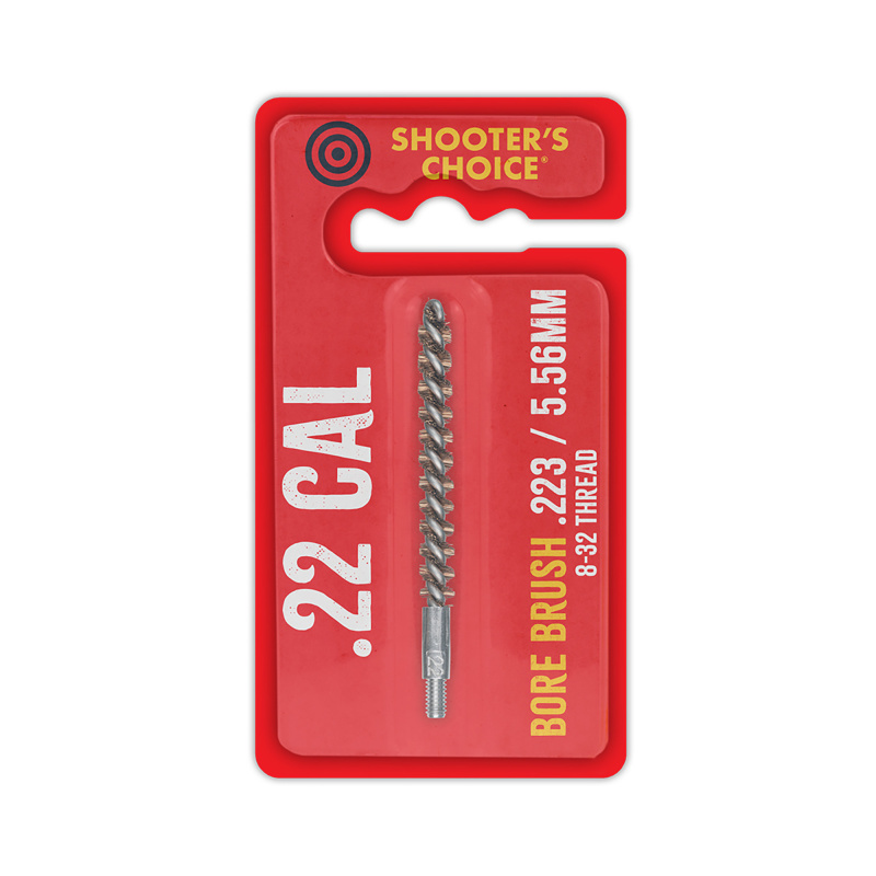 Shooters Choice Bore Brush, 3", .22 Cal, 8-32 Threds, Bronze SHF-322-3B