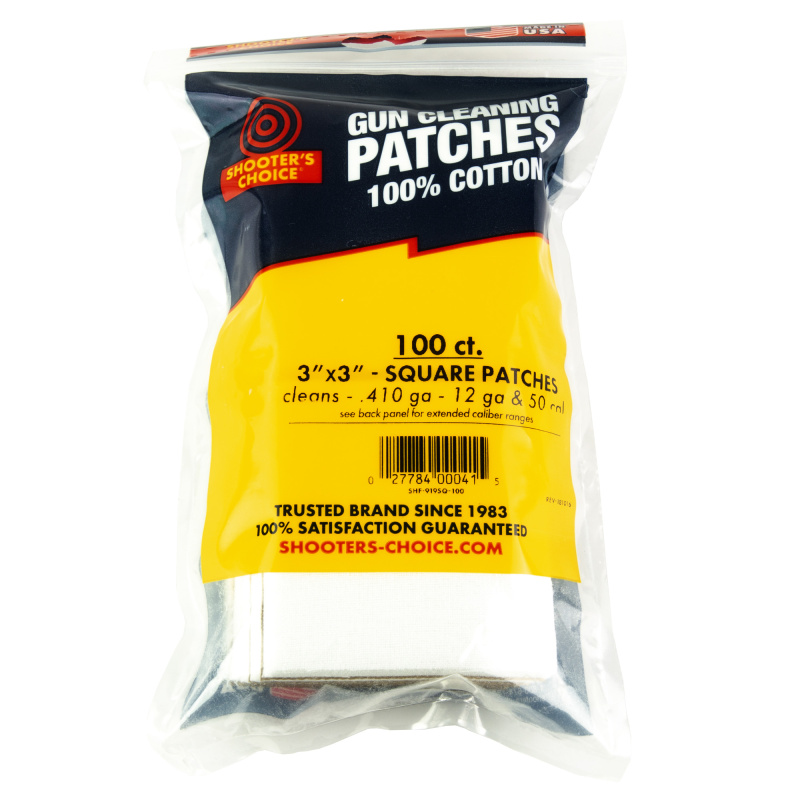 Shooters Choice 100 Pack 3" Cleaning Patch SHF-919SQ-100