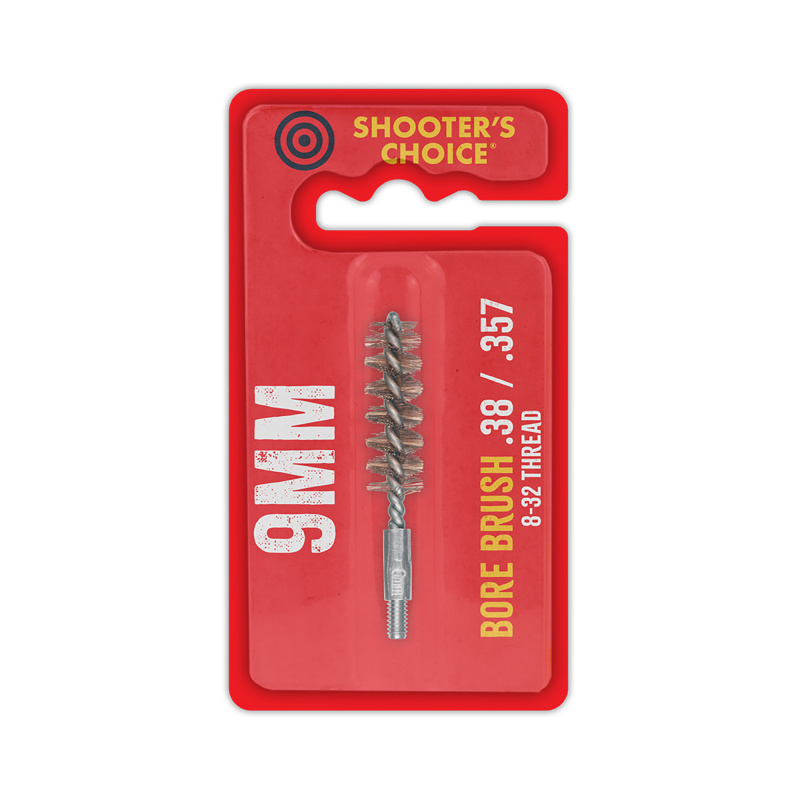 Shooters Choice Bore Brush, 2", 9MM, 8-32 Threads, Bronze SHF-9MM-2B