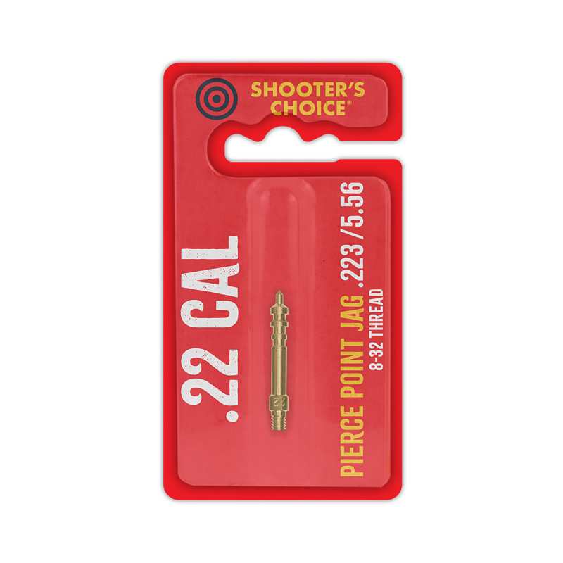 Shooters Choice, Pierce Point Jag, For .22 /.223Caliber/5.56mm-.243, 8-32 Threads. Brass SHF-J2243