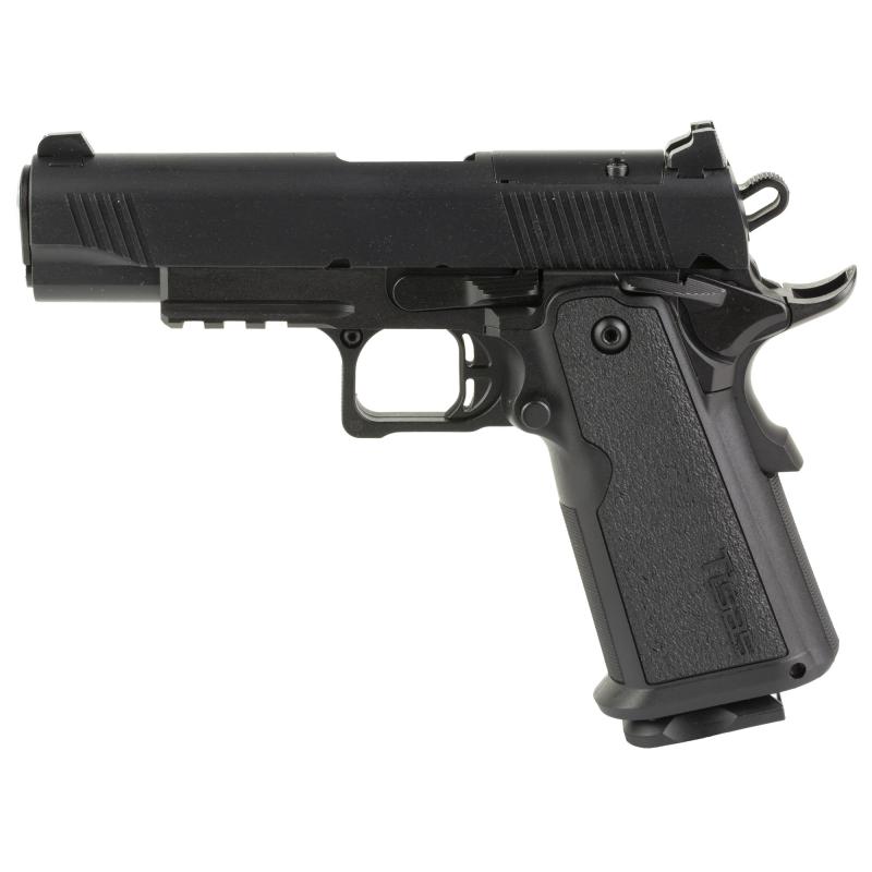 1911 Carry B9R DS, Single Action Only, Semi-automatic, Metal Frame Pistol, 9MM, 4.25" Barrel, Cerakote Finish, Black, Light Rail, Optic Cut, Manual Safety, Black Rear/ White Dot Front Sight, 17 Rounds, 2 Magazines 12500001
