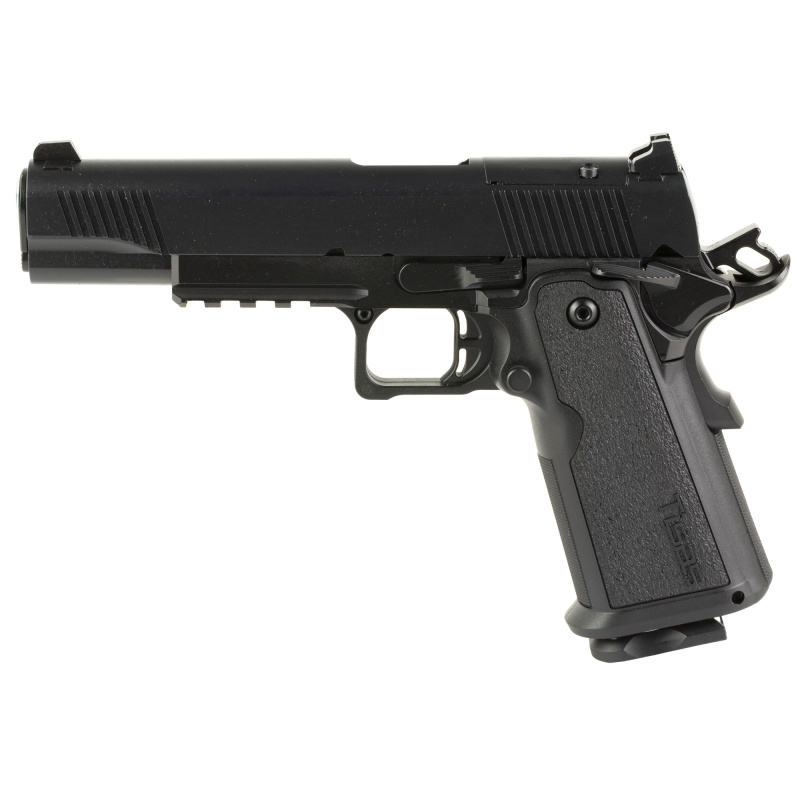 1911 Duty B9R DS, Single Action Only, Semi-automatic, Metal Frame Pistol, 9MM, 5" Barrel, Cerakote Finish, Black, Light Rail, Optic Cut, Manual Safety, Black Rear/ White Dot Front Sight, 17 Rounds, 2 Magazines 12500002