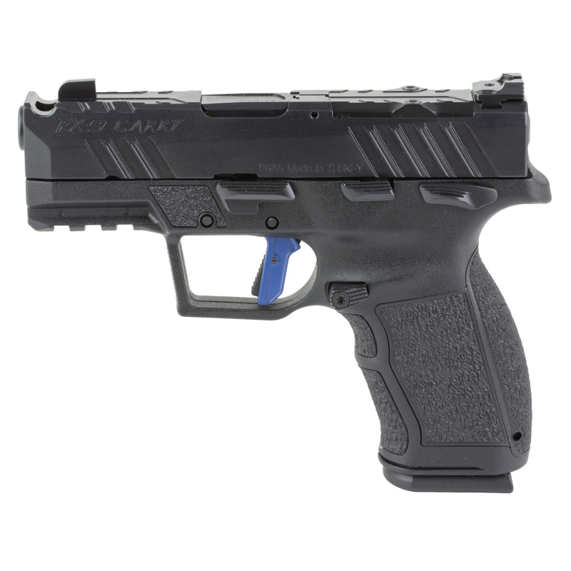 PX-9 2.0 Carry Compact, Striker Fired, Semi-automatic, Compact, Polymer Frame Pistol, 9MM, 3.5" Barrel with Compensator, Picatinny Rail, Tenifer Finish, Black, White Dot Front Sight, Adjustable Rear Sight, Ambidextrous Thumb Safety, 2 Magazines, (1)-15 R