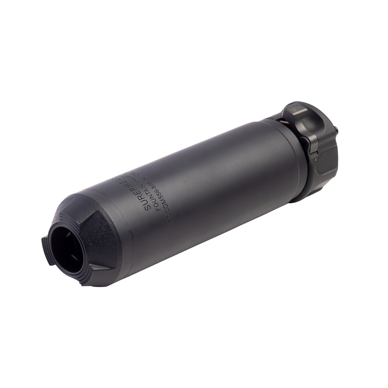 SOCOM RC4 Mini Rifle Suppressor, 223 Remington/5.56 NATO, 3D-Printed Inconel Construction, 14.5oz, 1.5" Diameter, 5.5" Length, Low Back Pressure, End Mount Fast-Attach, Cerakote Finish, Black SOCOM556-MINI4-BK