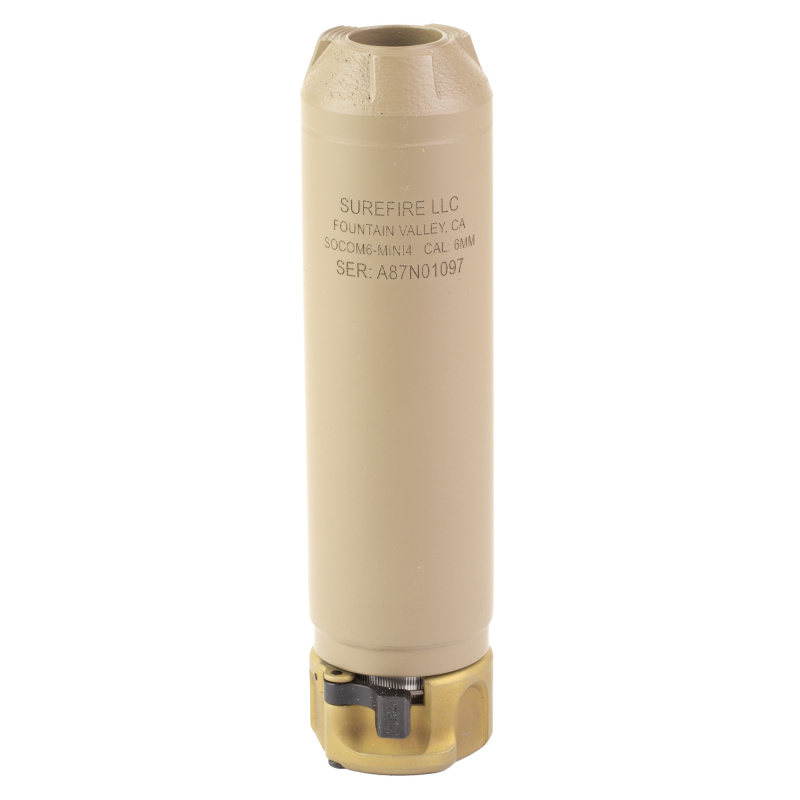 SOCOM6-Mini4 Mini Rifle Suppressor, Suppressor, 6MM ARC, 5.8" Length, 1.5" Diameter, Inconel Construction, Cerakote Finish, Dark Earth SOCOM6-MINI4-DE