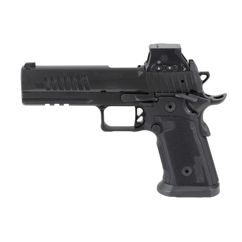 P211 GT5 RXSL, Semi-automatic, Single Action Only, Metal Frame Pistol, Full Size, 9MM, 5" Bull Barrel, Nitron Finish, Black, Black G10 Grips, Optic Ready with SIG-LOC PRO Footprint, XRAY3 Day/Night Front Sight, Black Fixed Rear Sight, Ambidextrous Safety