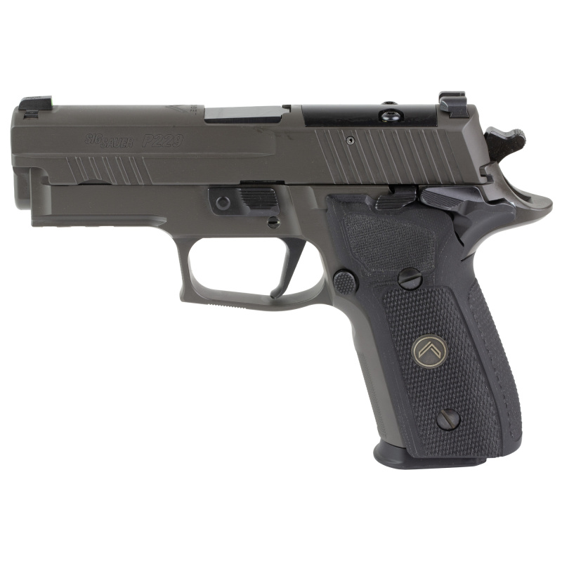 P229 Legion, Semi-automatic, Single Action Only, Metal Frame Pistol, Compact, 9MM, 3.9" Barrel, Cerakote Finish, Legion Gray, Black G10 Grips, XRAY3 Day/Night Sights, Optic Ready, 10 Rounds, 3 Magazines 229R-9-LEGION-SAO-R2