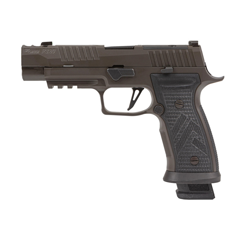 P320 AXG Legion |9mm, 3.9" Barrel + Comp, Hogue G10 Grips, Legion Gray Cerakote Finish, Optic Ready Slide, XSeries Trigger, X-Ray 3 Night Sights, 21Rd, 3 Magazines