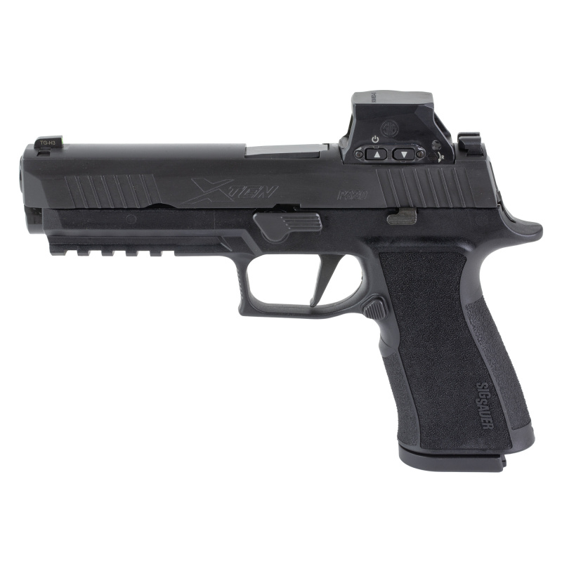 P320-XTEN, Semi-automatic, Striker Fired, Polymer Frame Pistol, Full Size, 10MM, 5" Barrel, Nitron Finish, Black, SIG-LOC Pro Red Dot, XRAY3 Day/Night Sights, X Full Size Polymer Grips, 15 Rounds, 2 Magazines 320X5-10-BXR3-RXSL
