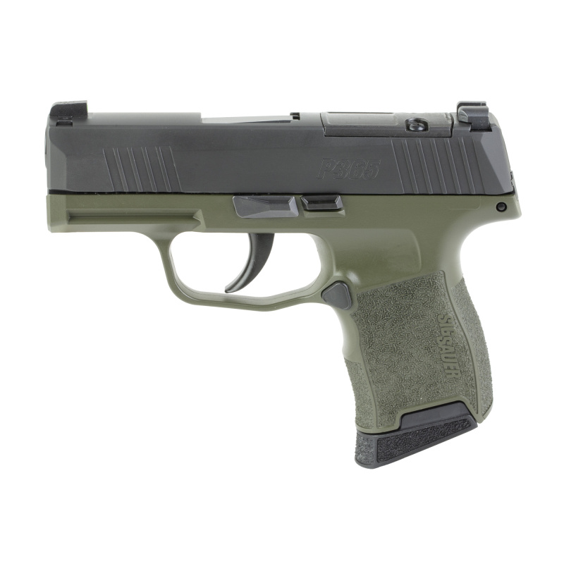 P365 Nitron Fortunate Son, Semi-automatic, Striker Fired, Polymer Frame Pistol, Sub-compact, 3.1" Barrel, Nitron Finish, Green and Black, Optics Ready, X-RAY3 Day/Night Sights, Polymer Grips, 10 Rounds, 2 Magazines 365-9-BXR3-FS